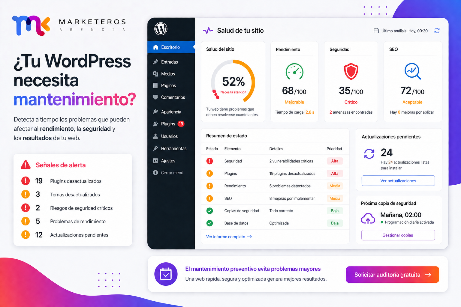 ¿Tu WordPress necesita mantenimiento?
